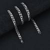 Free Shipping Necklace Chain Curb Only Stainless Steel Mens Womens 60cm 50cm Thicker 7mm 5mm Accessories Silver Color Street Hip-hop Dance Style Use