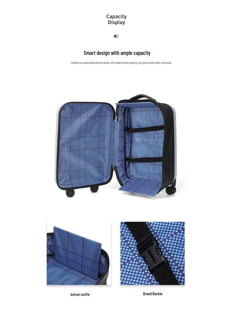 Lightweight Foldable Suitcase with Universal Wheels for Business Travel