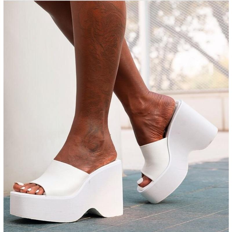 2025 Summer Chunky Platform Sandals Thick-soled Women's Shoes High-heeled Slippers Large Size 36-43 Beach Slides Women Zapatos