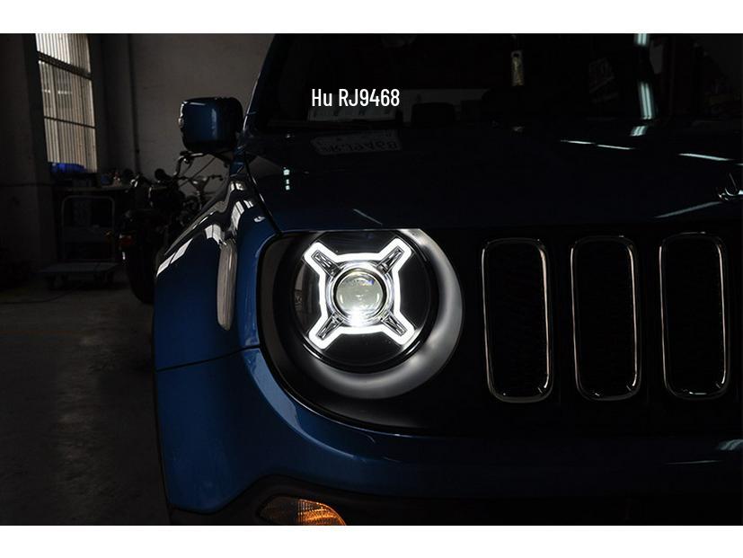 Fits 16-19 Jeep Renegade: LED Daytime Running Light & Bi-Xenon Projector Headlight Assembly