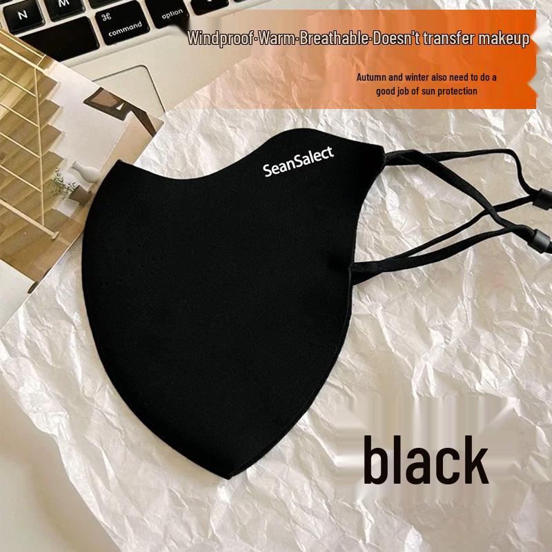 Warm Fishbone 3D Windproof Plush Mask: Thickened for Winter with Eye Protection and Face-Slimming Features.