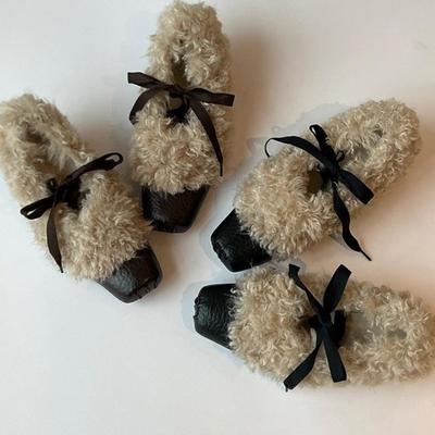 Retro Square-toe Shoes - One-piece with Built-in Height and Fleece Lining - Women's Shoes