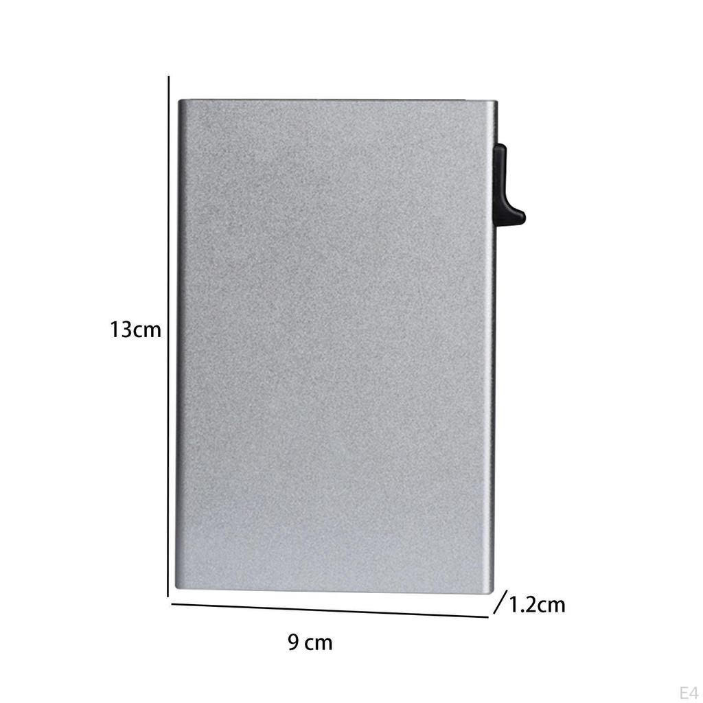 Credit Card Holder Aluminum Alloy Pocket Case for Boyfriend Outdoor Men Black