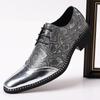 Luxury Shoes for Men Wedding Party Nightclub Leopard Patent Leather Patchwork Fashion Mens Brogue Derby Shoe Men Lace-up Flats