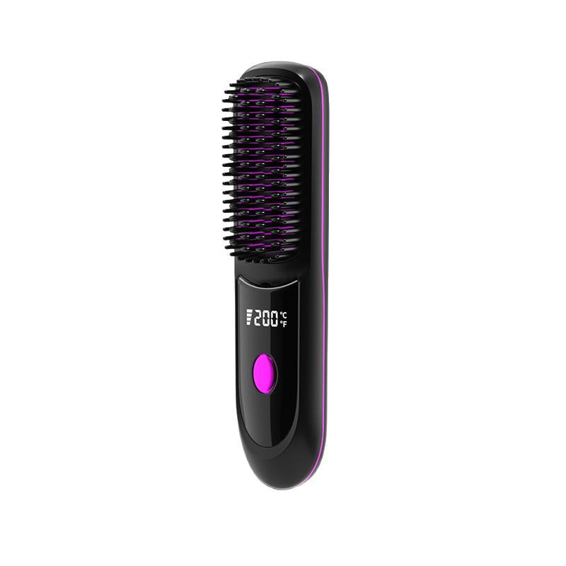 Portable Ceramic Electric Comb: Negative Ion Hair Straightener for Safe, Fluffy Styling