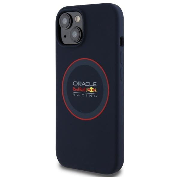 Red Bull Rbhmp15S24Siilvr Iphone 15 6.1 Hardcase Granatowy/Navy Silicone Red Ring Magsafe
