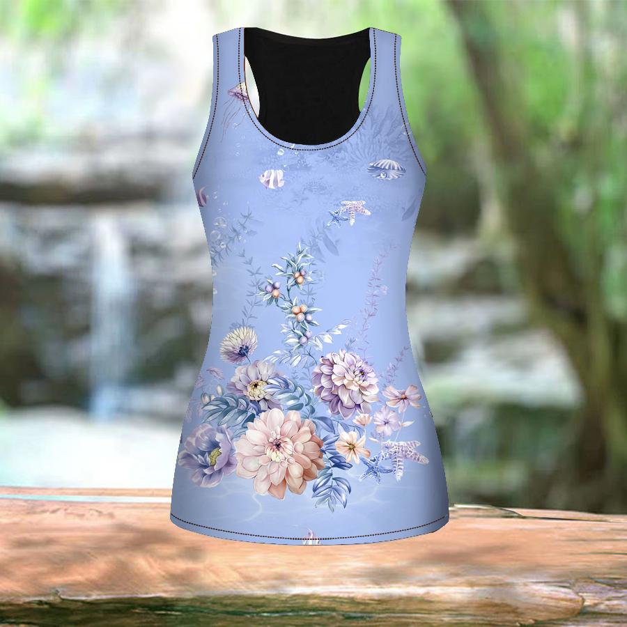 

Женские летние спортивные рубашки с 3D темно-синими цветами и принтом для йоги и тренажерного зала, жилеты больших размеров XL темно-синий