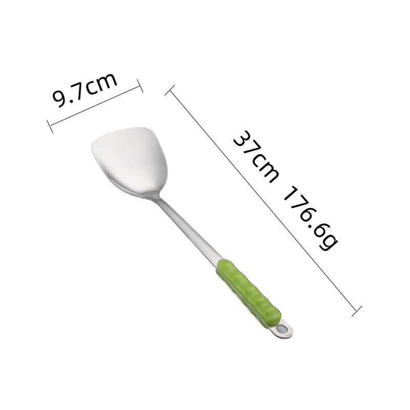 HANYANG Stainless Steel Kitchenware Set Colourful Handle Thickened Stir-Fry Spatula Insulated Cooking Spatula Spatula Spatula Fishing Noodle Spoon