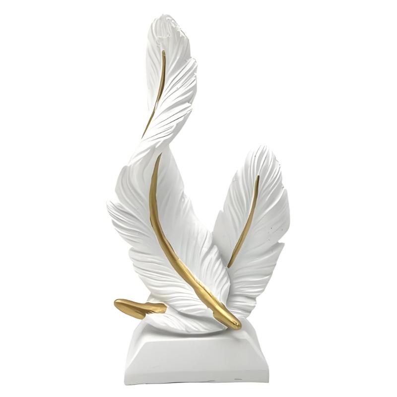 Elegant Resin Feathered Sculpture with Base Decoration For Living Room Entryway Ornament With Realistic Texture Gift