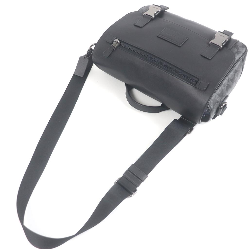 COACH Shoulder Bag Signature Truck Messenger Bag black leather mens C2793 Used