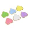 6pcs Heart Shaped Iron On Patches Random Color Golden Stroke Cotton DIY Craft Applique for Jeans Shirt Backpack Wallet