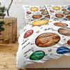 3-Piece Solar System Planets Print Duvet Cover Set - All-Season Polyester Bedding with 1 Comforter Cover and 2 Pillowcases, Mach