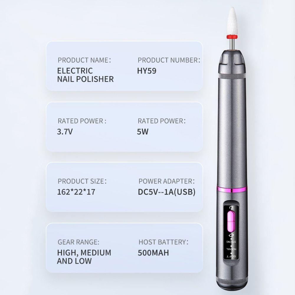 Portable Electric Nail Drill Machine High-Speed Electric Nail Polisher Sanding File Pen  Nail Salon