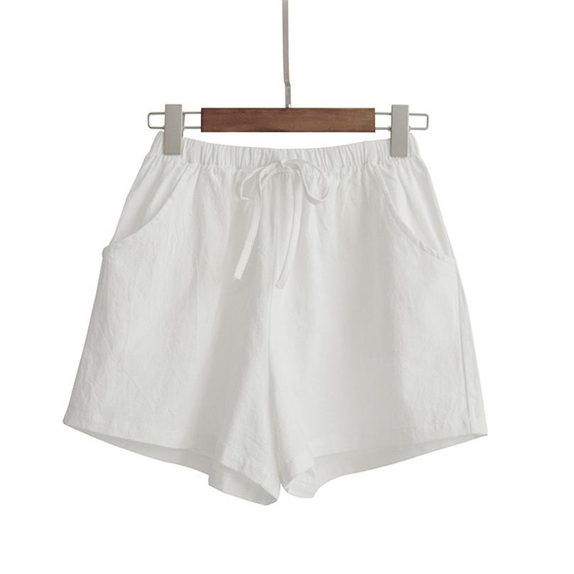 Women Fashion High Quality Summer Casual Cotton Linen Shorts Female Plus Size High Waist Streetwear Short Pants