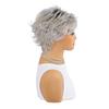 Short Natural Wigs with Bangs Soft Mommy Hair Daily Use Silver White Gray Curly Synthetic Hair Costume Party Wig for Women