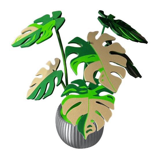 Yousheng 1 Set 3D Printed Monstera Leaf Coaster Heat-Resistant Tropical Leaves Trivet Anti-scald Mat Kitchen Countertop Coffee Cup Holder Dining Table