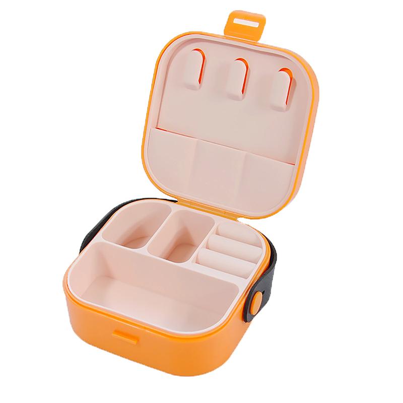 Ins Jewelry Box Portable Travel Storage Earring Necklace Ring Organizer Case With Leather Handle Simple Mini Jewelry Display