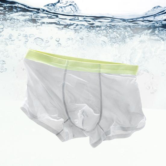 Men Boxer Underwear Mid-rise Elastic Waist U-Convex Shorts Briefs Seamless Ultra-thin Patchwork Color Panties