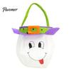 Halloween Costume Accessories Candy Bags for Kids, Trick or Treat Handbag with Handle, Spooky Durable Carrying Witch Ghost Black Cat Pumpkin