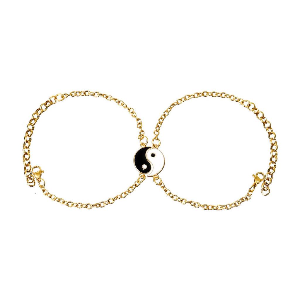 Yin-Yang Tai Chi Stainless Steel Couples Bracelets for Men and Women