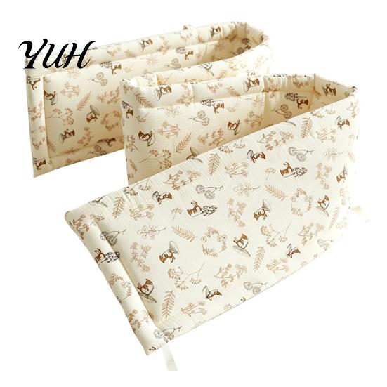 Protection de lit bébé facile à installer Coton Bumper Pad pour nouveau-nés, Anti-collision Respirant Matelassage Fixe Doublure de lit pour tout-petits, Doublure de protection douce