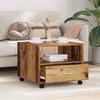 Coffee Table with Drawers Reclaimed Wood Look 55 X 55 X 45 Cm Engineered Wood