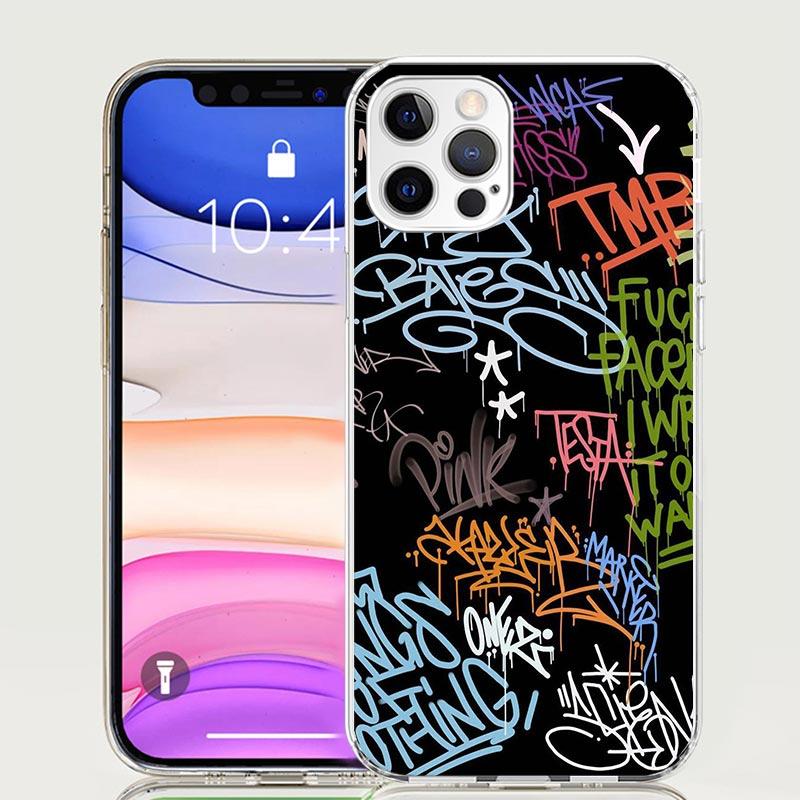 

Graffiti Fashion Cool Phone Case For iPhone 17 Air 16 15 Plus 11 14 Pro Max 13 Mini 12 7 8 + SE Pattern Art Customized Cover 17 iPhone 11