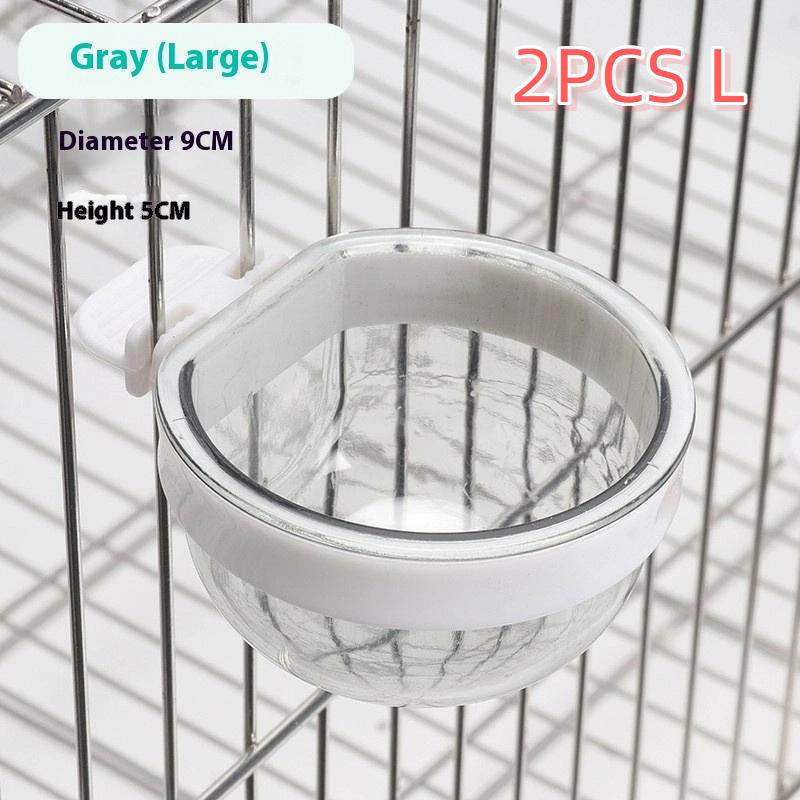 Miska na krmení ptáků Odnímatelná Průhledná miska Plastová Nádobka na jídlo Do klece Pohodlný Závěsný Krmítko na semena a vodu pro papoušky