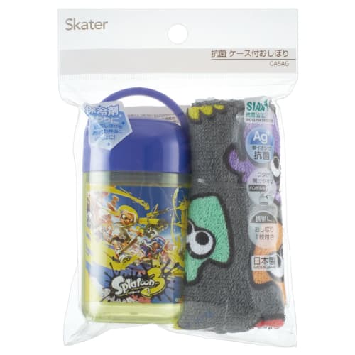 Skater Antibacterial Wet towel set with case Wet towel Splatoon 3 Made in Japan 32 x 30.5 cm OA5AG-A