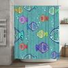 Colorful Fish Shower Curtain Blue Green Tones, Patterned Bathroom Liner for Home Decor Waterproof Fabric (72 X 72 Inches)