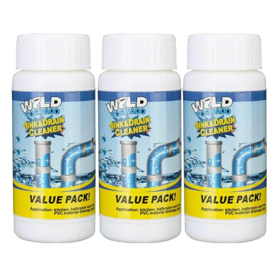 

3Pcs Pipe Uncloggers Wild Pipe Unblocker Cleaner Powder Kitchen Sinks Washbasins Toilets 3pcs
