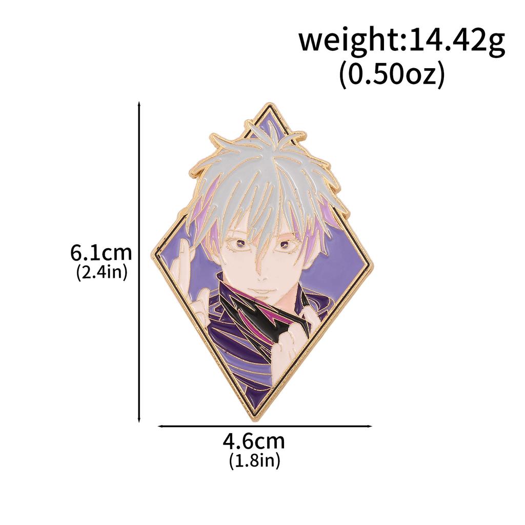 Anime JJK Satoru Gojo Characters Enamel Pins Brooches Student Badge Clothing Cosplay Men Women Backpack Jewelry Gift Accessories