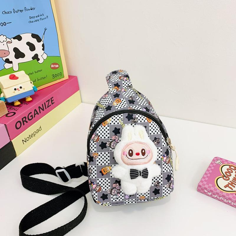 Boys and Girls Cartoon Labubu Printed Waist Bag