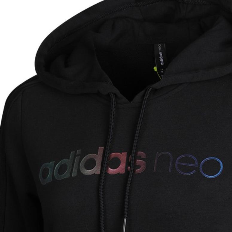 Adidas Neo W Fav Nov Swh American Retro Casual Sports Hoodie Women Hoodies Black GH7187