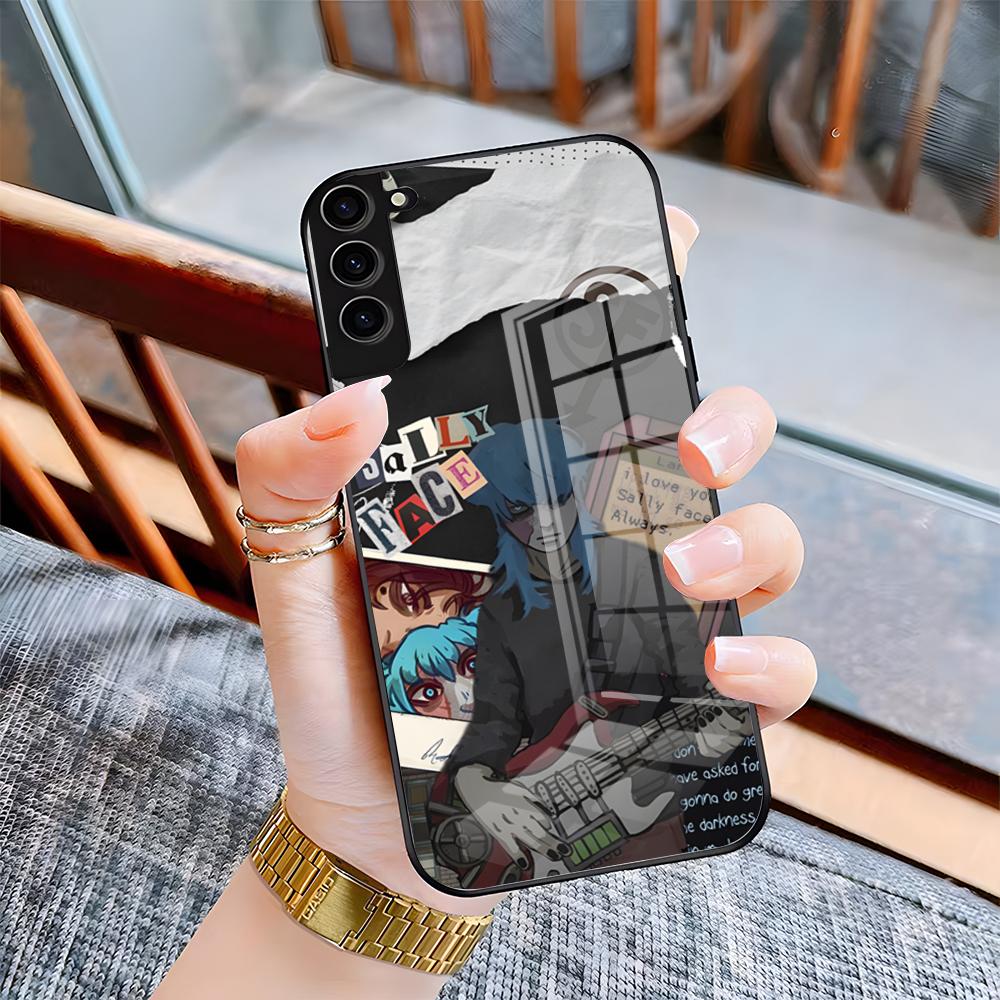 

S-Sally Face Game Phone Case For Samsung A25 A13 A33 5G A54 A36 A35 A56 A52 A14 Shockproof Glass Cover Samsung A36