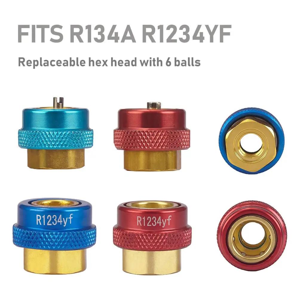 R134A R1234YF Automotive Air Condithoning Valve Core Installer Remover Kit for High Low Pressure Repair Tool