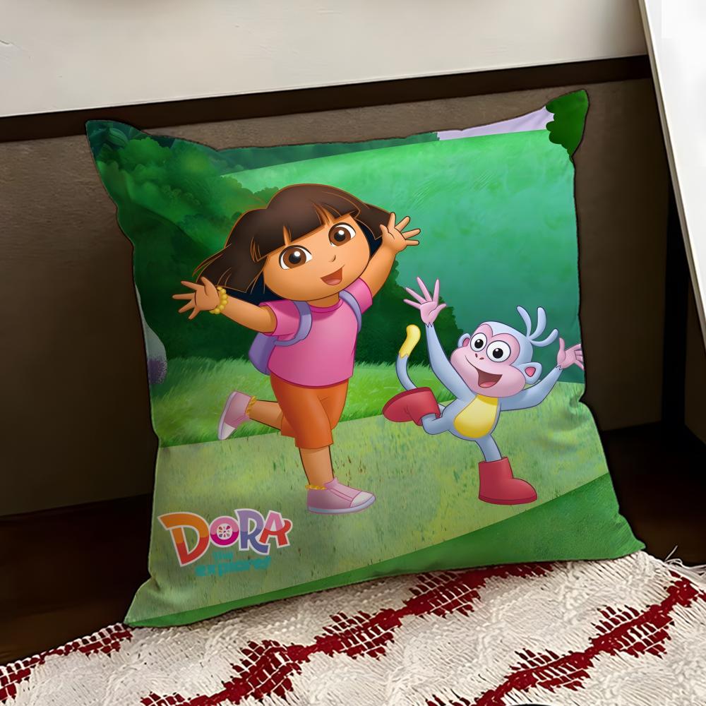 Anime cute DDora the EExplorer Cushion Cover Reversible Soft Durable Pillow Cover Home  Car MultiScene Use for Daily Comfort