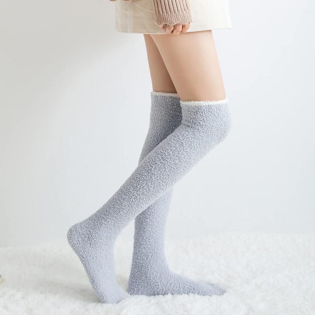 Cute Animal Coral Fleece Stockings Striped Socks [Euyqs] Women's Knee-High (#9, 2)