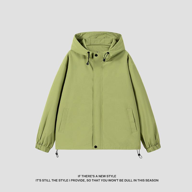 Spring and Autumn Hooded Jacket Men's Korean Style Casual Hong Kong Style Loose Couple Trench Coat Waterproof Jacket