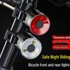 Aluminum Alloy Bike Helmet Light: LED Front and Tail Warning for Night Riding