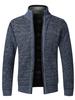 Autumn Winter Causal New Men's Jacket Slim Fit Stand Collar Zipper Jacket Men Solid Cotton Thick Warm  Sweater