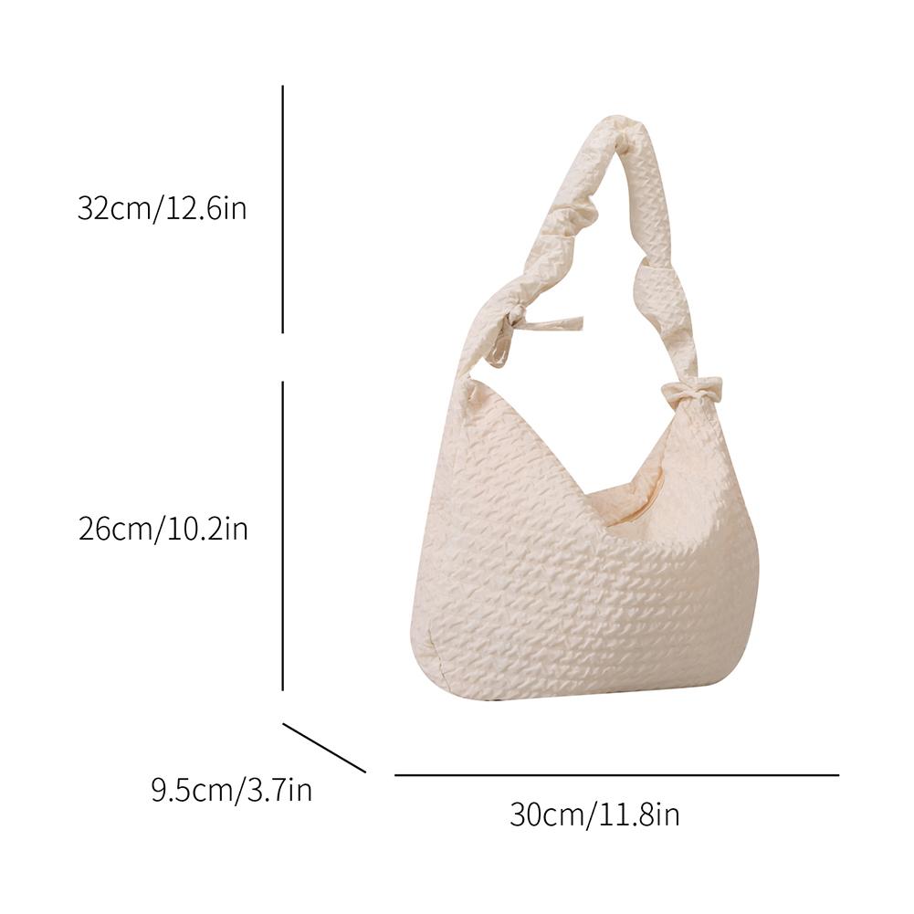 Women Puffer Shoulder Bag Drawstring Cloud Pleatd Bag Strap Adjustable Versatile Casual Slouchy Shopper Bag