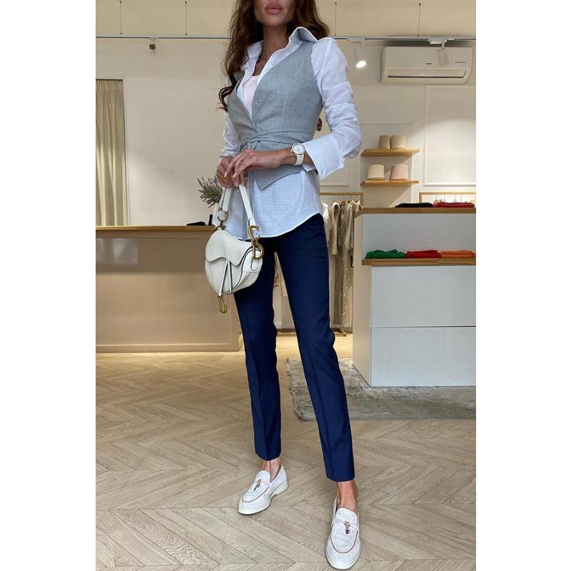 Letní šněrovací ležérní dámské topy tílka Volné módní tílko