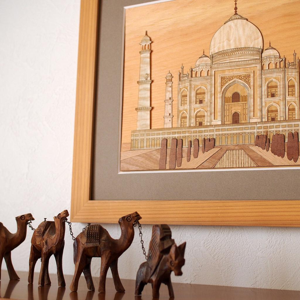 KINOWA Wooden Poster Original Handmade Kit World Heritage Site Made in Japan "Taj Mahal"