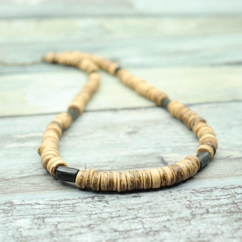 Neue Einzigartige Natürliche Kokosnussschale Halskette Für Männer Handgemachter Kurzer Choker Kragen Homme 18 Zoll Geschenk Für Ihn Accesorios Hombre