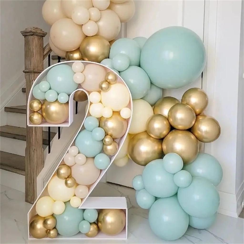 93CM Warm Light Giant Number 0-9 Frame Box Balloon Filling Box Wedding Chrismas Decoration 2025 Party Birthday Xmas Decor