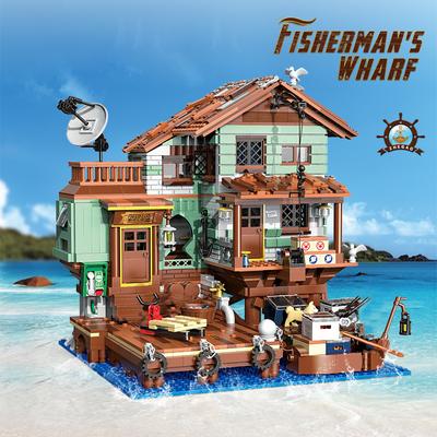 2100PCS Fisherman's Wharf Building Block Tree House Model Seaside Street View Boat Transportation Toys Children Holiday Gifts NO BOX
