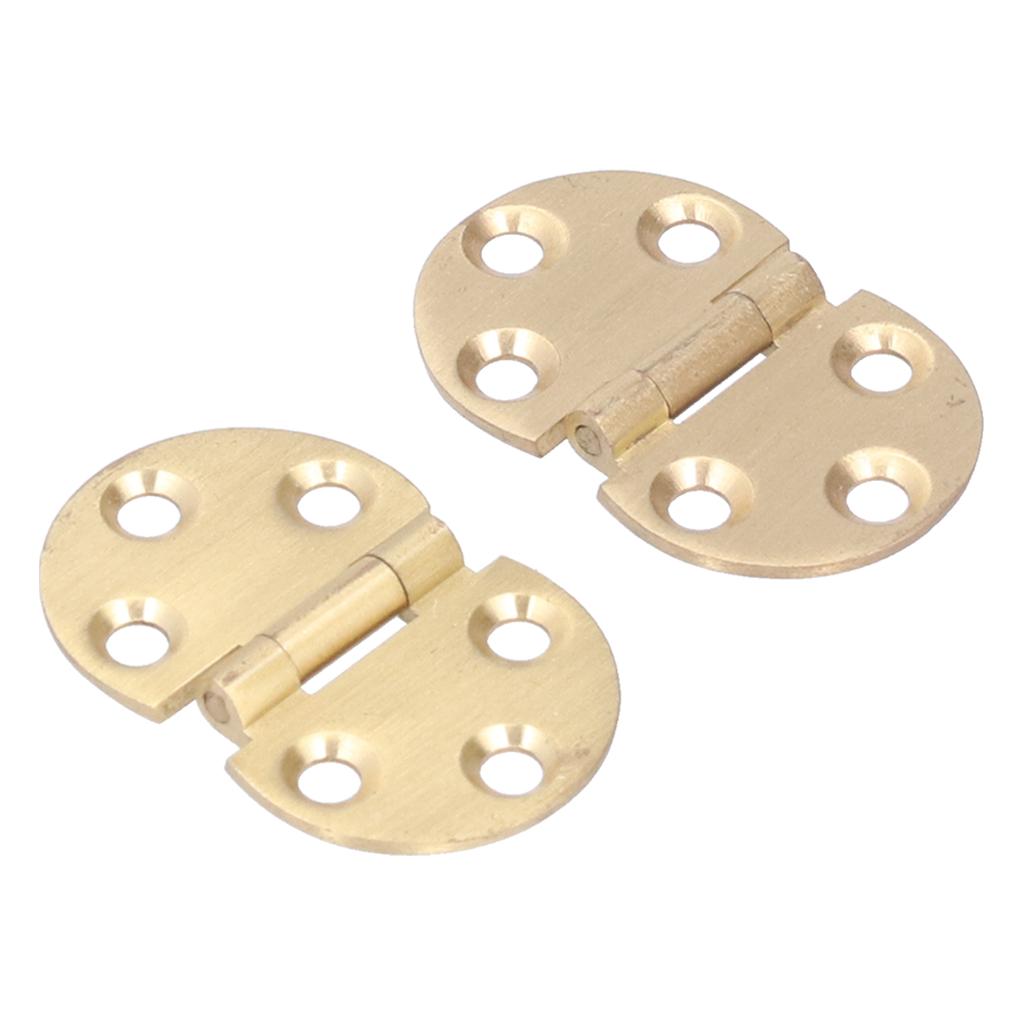 2Set 180 Degree Copper Hinge with Screw Mini Flap Hinge for Foldable Table 47x30mm