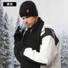 Winter Warm Knit Hat Scarf Gloves Set Men Alpaca Blend Double-Layer Fleece Lined Outdoor Cycling Accessory