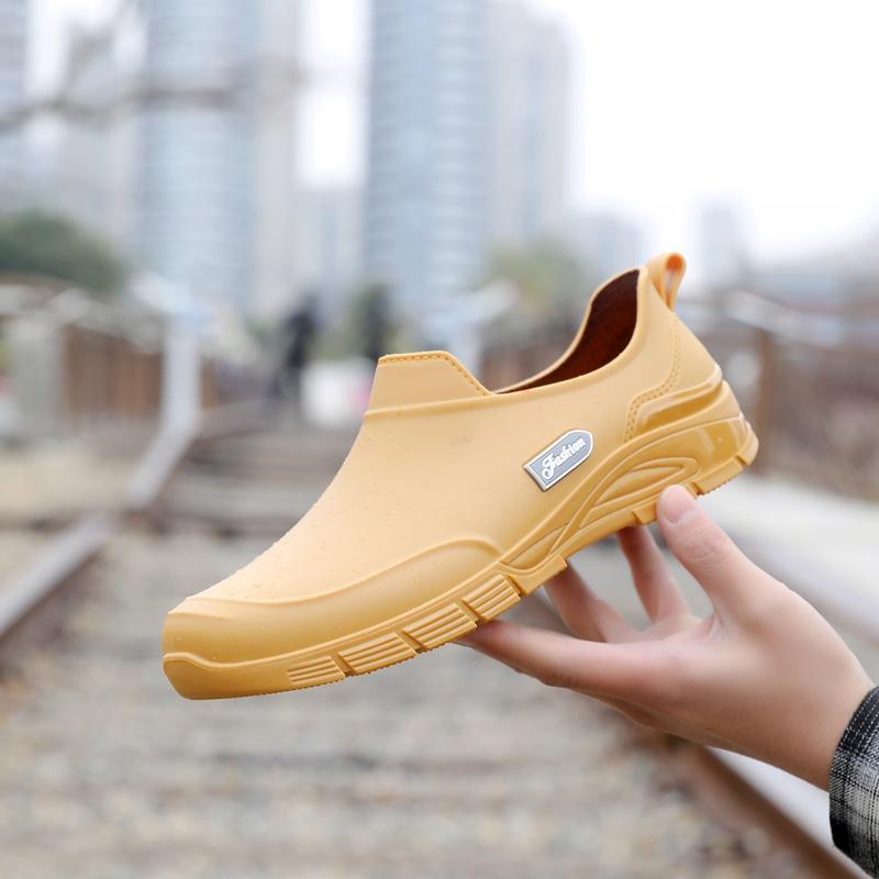 

Мужские весенне-осенние модные рабочие низкие резиновые сапоги с коротким голенищем, нескользящие кухонные резиновые туфли, дезодорирующие водонепроницаемые туфли 45